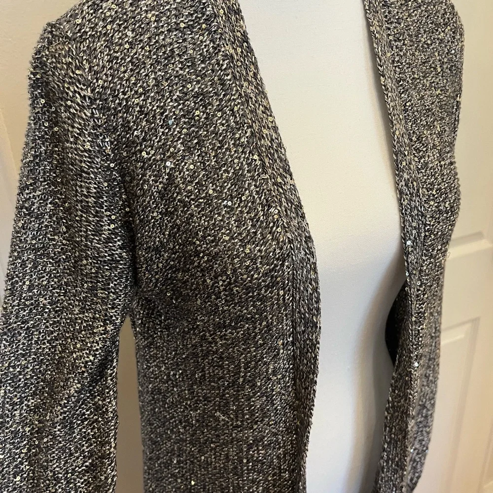 White House Black Market Long Sequin Cardigan - Picture 3 of 5